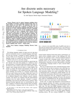 Are discrete units necessary for Spoken Language Modeling?