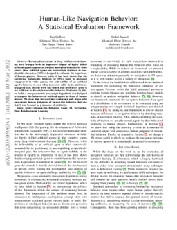 Human-Like Navigation Behavior: A Statistical Evaluation Framework