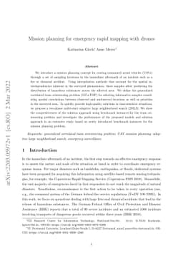 Mission planning for emergency rapid mapping with drones