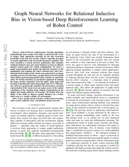 Graph Neural Networks for Relational Inductive Bias in Vision-based Deep
  Reinforcement Learning of Robot Control