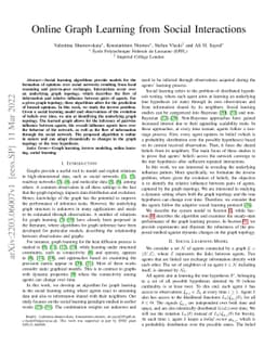 Online Graph Learning from Social Interactions