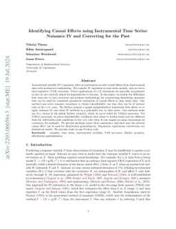 Identifying Causal Effects using Instrumental Time Series: Nuisance IV
  and Correcting for the Past