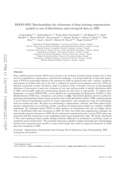 ROOD-MRI: Benchmarking the robustness of deep learning segmentation
  models to out-of-distribution and corrupted data in MRI