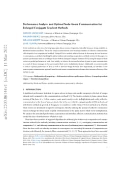 Performance Analysis and Optimal Node-Aware Communication for Enlarged
  Conjugate Gradient Methods