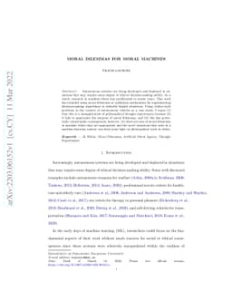 Moral Dilemmas for Moral Machines
