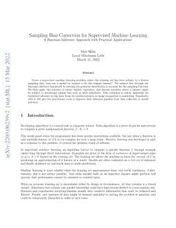 Sampling Bias Correction for Supervised Machine Learning: A Bayesian
  Inference Approach with Practical Applications