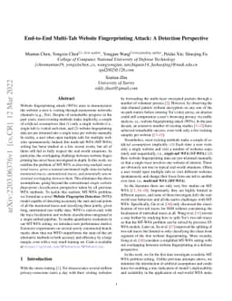 End-to-End Multi-Tab Website Fingerprinting Attack: A Detection
  Perspective