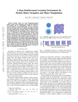 A Deep Reinforcement Learning Environment for Particle Robot Navigation
  and Object Manipulation