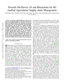 Towards On-Device AI and Blockchain for 6G enabled Agricultural
  Supply-chain Management
