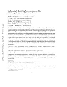 Mathematically Quantifying Non-responsiveness of the 2021 Georgia
  Congressional Districting Plan