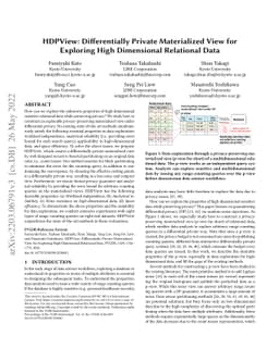 HDPView: Differentially Private Materialized View for Exploring High
  Dimensional Relational Data