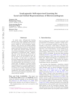 Lead-agnostic Self-supervised Learning for Local and Global
  Representations of Electrocardiogram