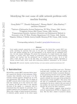 Identifying the root cause of cable network problems with machine
  learning