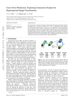Cross-View-Prediction: Exploring Contrastive Feature for Hyperspectral
  Image Classification