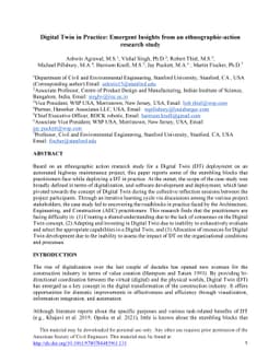 Digital Twin in Practice: Emergent Insights from an ethnographic-action
  research study