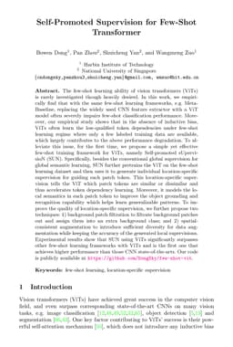 Self-Promoted Supervision for Few-Shot Transformer