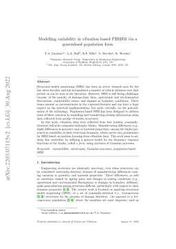Modelling variability in vibration-based PBSHM via a generalised
  population form