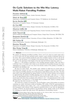 On Cyclic Solutions to the Min-Max Latency Multi-Robot Patrolling
  Problem