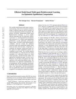 Efficient Model-based Multi-agent Reinforcement Learning via Optimistic
  Equilibrium Computation