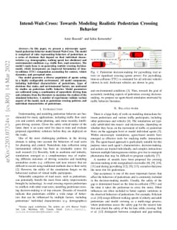 Intend-Wait-Cross: Towards Modeling Realistic Pedestrian Crossing
  Behavior