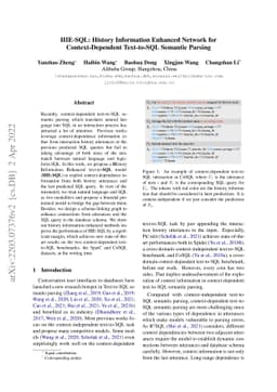 HIE-SQL: History Information Enhanced Network for Context-Dependent
  Text-to-SQL Semantic Parsing