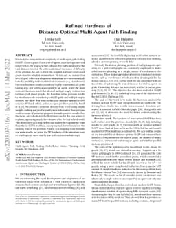 Refined Hardness of Distance-Optimal Multi-Agent Path Finding