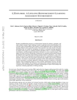 L2Explorer: A Lifelong Reinforcement Learning Assessment Environment
