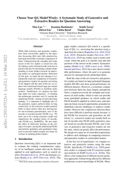 Choose Your QA Model Wisely: A Systematic Study of Generative and
  Extractive Readers for Question Answering