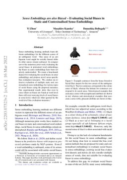 Sense Embeddings are also Biased--Evaluating Social Biases in Static and
  Contextualised Sense Embeddings