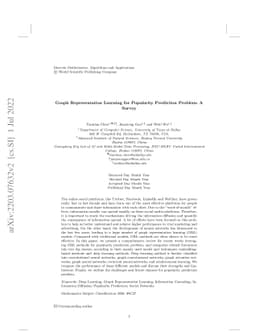 Graph Representation Learning for Popularity Prediction Problem: A
  Survey