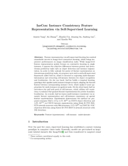 InsCon:Instance Consistency Feature Representation via Self-Supervised
  Learning