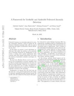A Framework for Verifiable and Auditable Federated Anomaly Detection