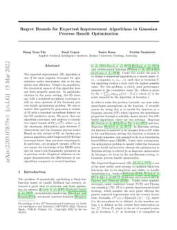 Regret Bounds for Expected Improvement Algorithms in Gaussian Process
  Bandit Optimization