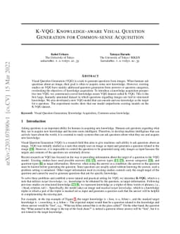 K-VQG: Knowledge-aware Visual Question Generation for Common-sense
  Acquisition