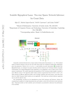 Scalable Bigraphical Lasso: Two-way Sparse Network Inference for Count
  Data