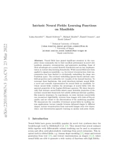 Intrinsic Neural Fields: Learning Functions on Manifolds