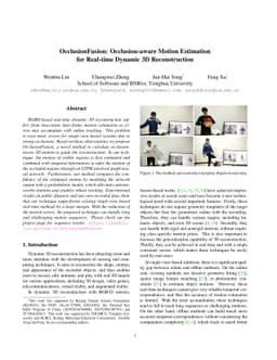 OcclusionFusion: Occlusion-aware Motion Estimation for Real-time Dynamic
  3D Reconstruction