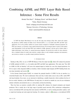 Combining AI/ML and PHY Layer Rule Based Inference -- Some First Results