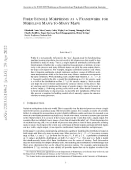 Fiber Bundle Morphisms as a Framework for Modeling Many-to-Many Maps