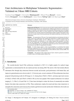 UNet Architectures in Multiplanar Volumetric Segmentation -- Validated
  on Three Knee MRI Cohorts