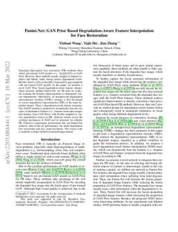 Panini-Net: GAN Prior Based Degradation-Aware Feature Interpolation for
  Face Restoration