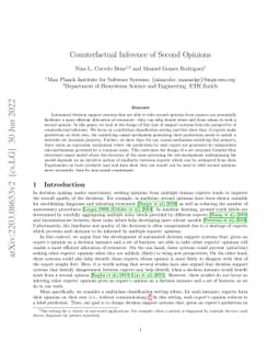 Counterfactual Inference of Second Opinions