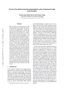 Exploring Variational Graph Auto-Encoders for Extract Class Refactoring
  Recommendation