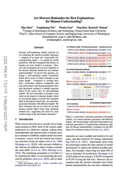 Are Shortest Rationales the Best Explanations for Human Understanding?