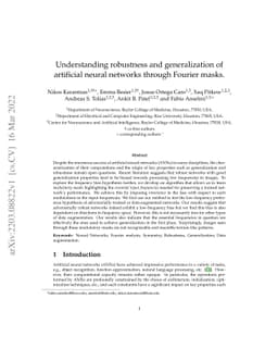 Understanding robustness and generalization of artificial neural
  networks through Fourier masks