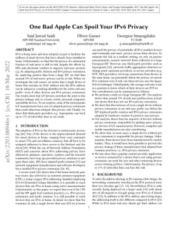 One Bad Apple Can Spoil Your IPv6 Privacy