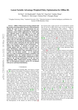 Latent-Variable Advantage-Weighted Policy Optimization for Offline RL