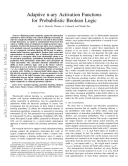 Adaptive n-ary Activation Functions for Probabilistic Boolean Logic