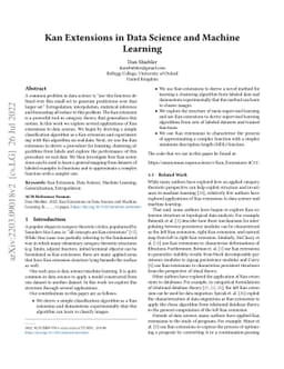 Kan Extensions in Data Science and Machine Learning