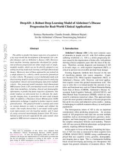 DeepAD: A Robust Deep Learning Model of Alzheimer's Disease Progression
  for Real-World Clinical Applications
